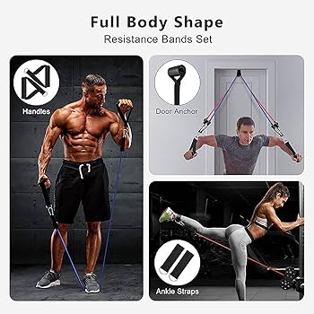 11 Pcs Resistance Band Set For Men & Women home